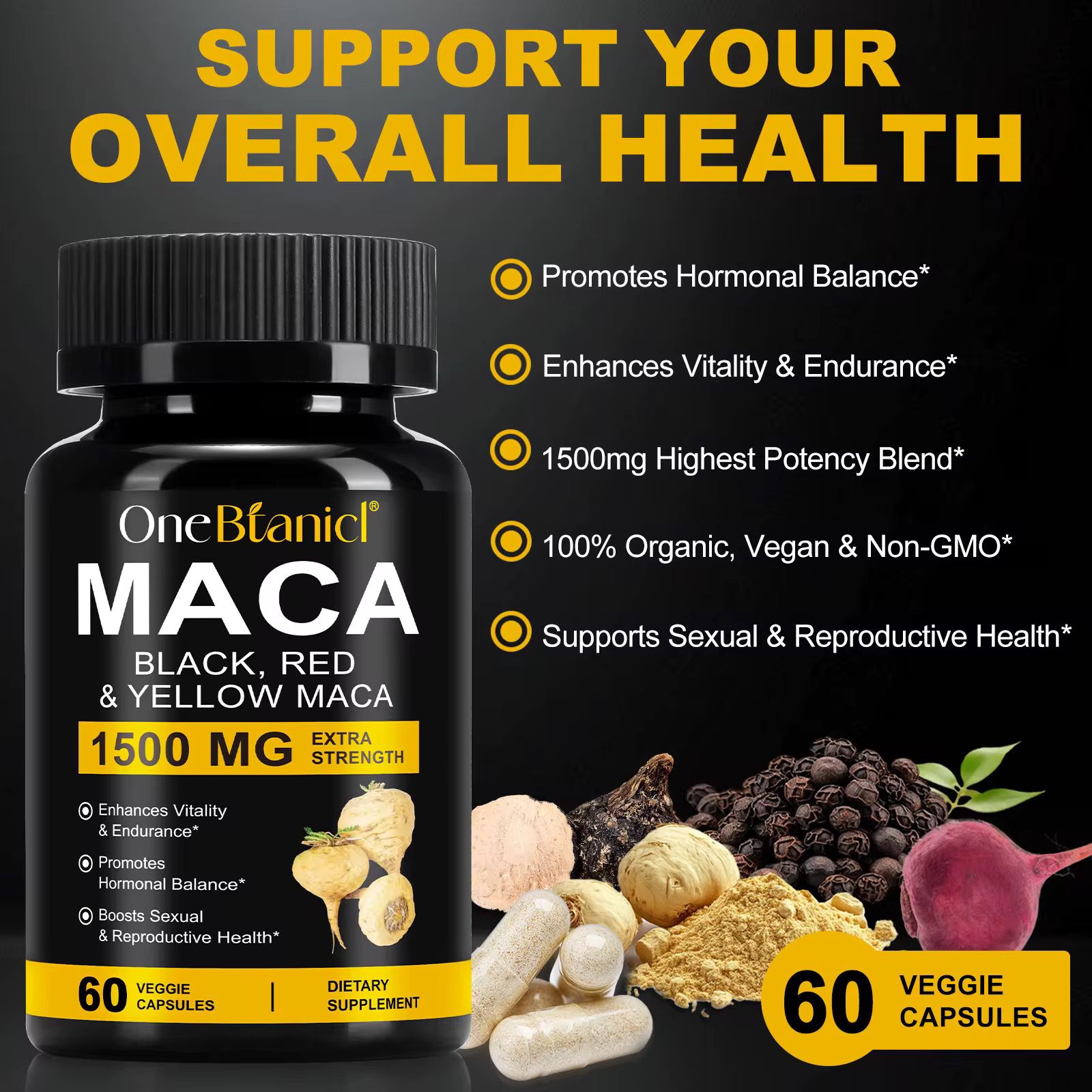 MACA BLACK, RED AND YELLOW- ONE BIANICL